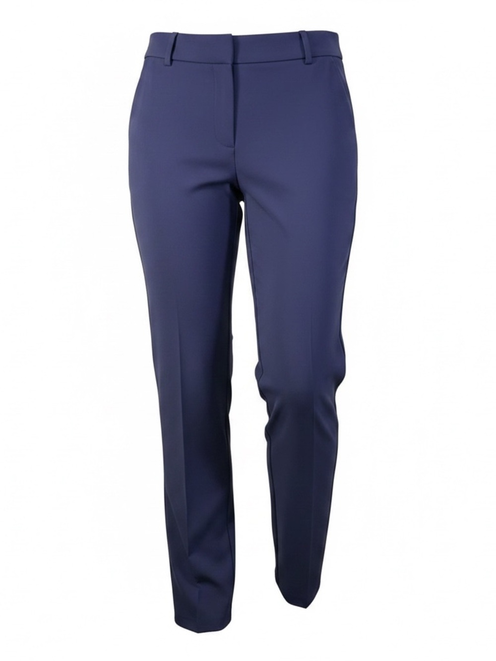 Women's Navy Straight-Leg Trousers - Comfortable Everyday Pants